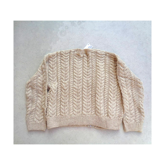 H&M Oversized Cable Knit Zip Closure Wool Blend Cardigan Sweater. M NWT - Picture 3 of 6